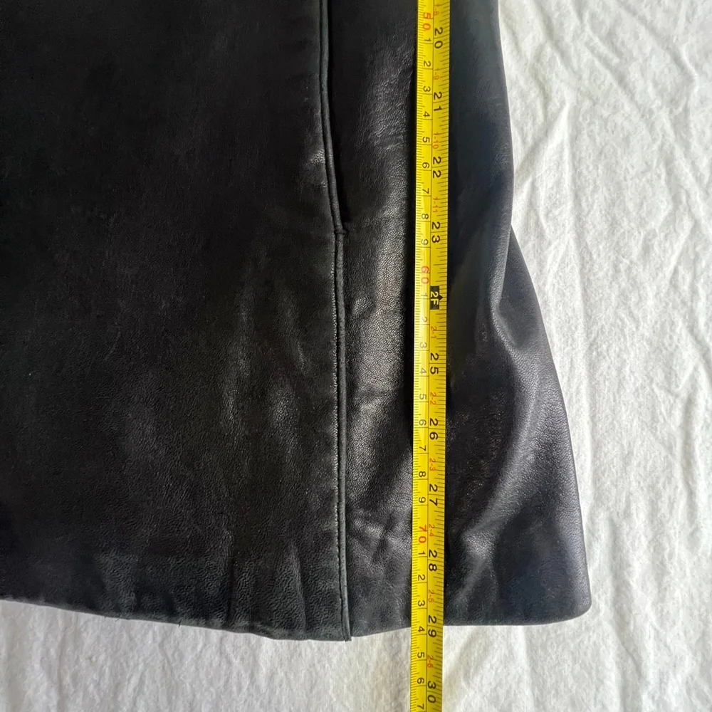 Marc New York Women L Black Genuine Leather Jacket Coat | Pockets, Lined 90s Lux - Picture 13 of 15